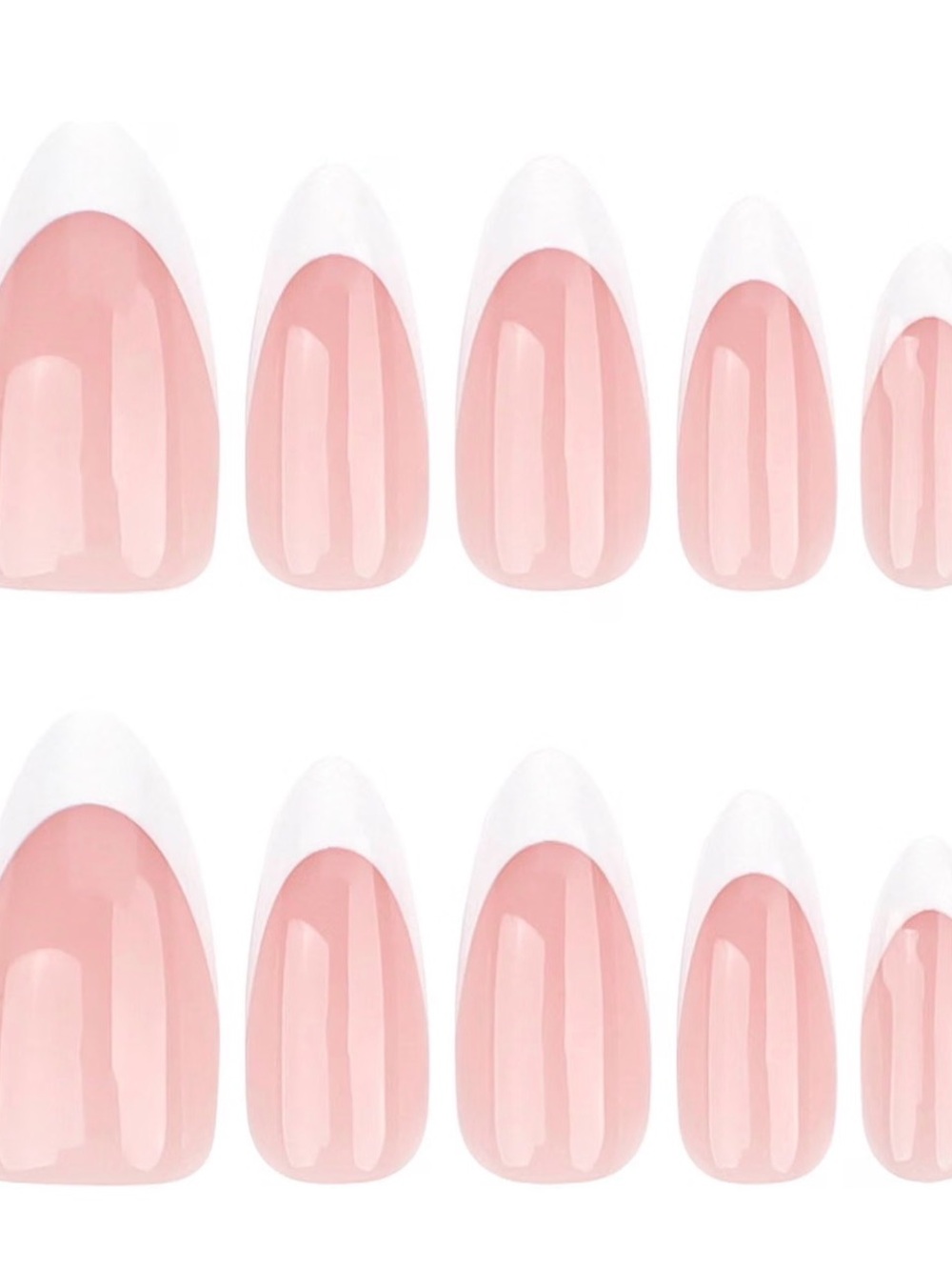 NWT Classic French Tip Press-On Nails in Soft Pink and White